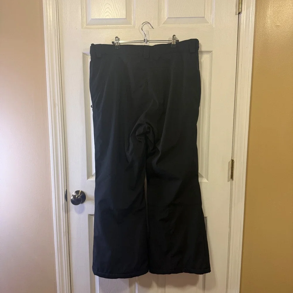 Gerry Mens Black Fleece Lined Snow Ski Pants XL Adjustable Waist Knee Detail